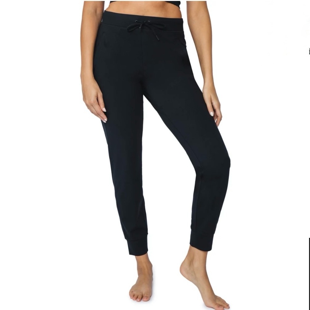 YOGALICIOUS LUX Black Side‎ Zip Pocket Joggers Active Run Workout Lounge Size XL